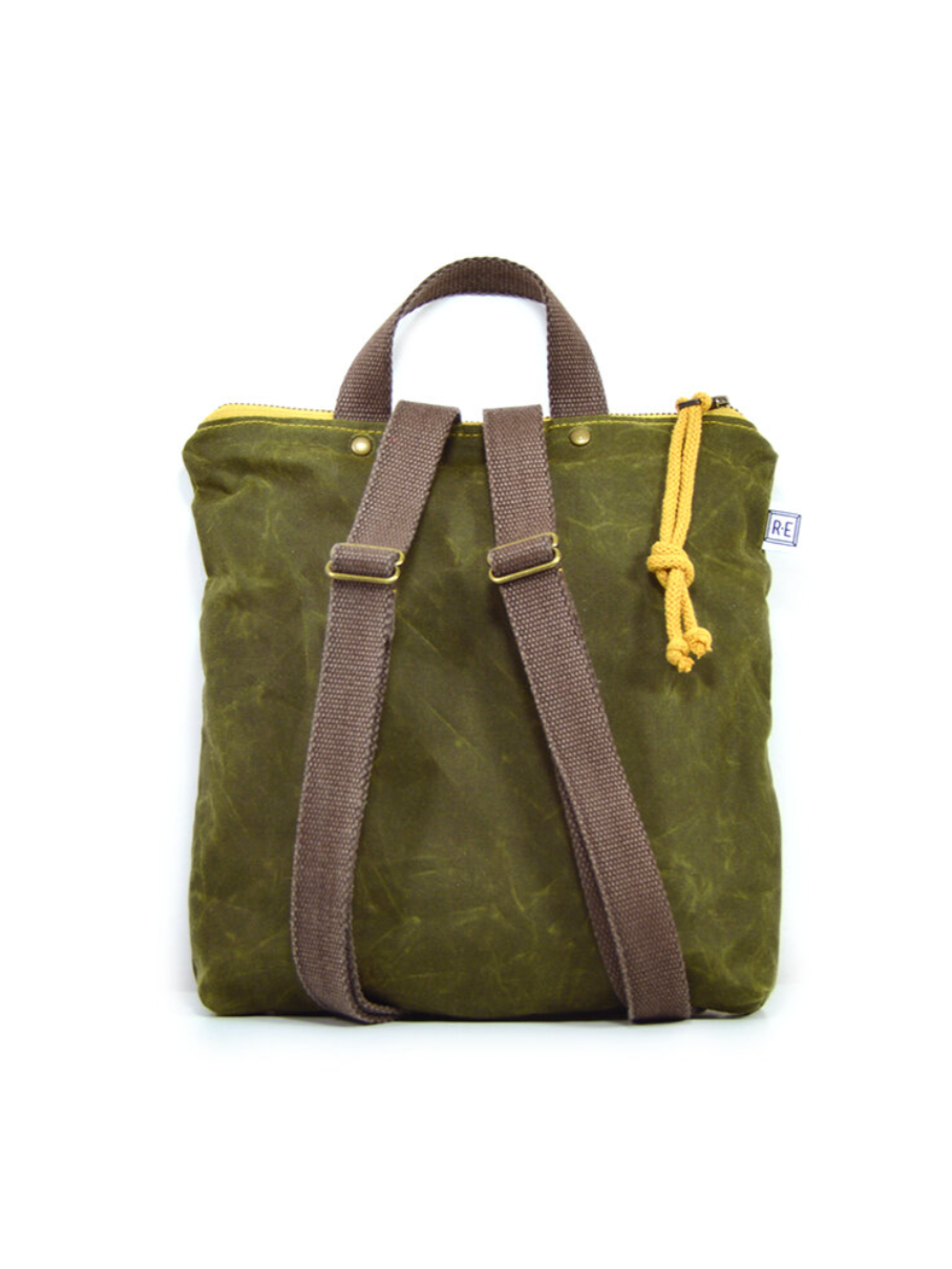 •MINI BACKPACK - SOLID• waxed canvas bag