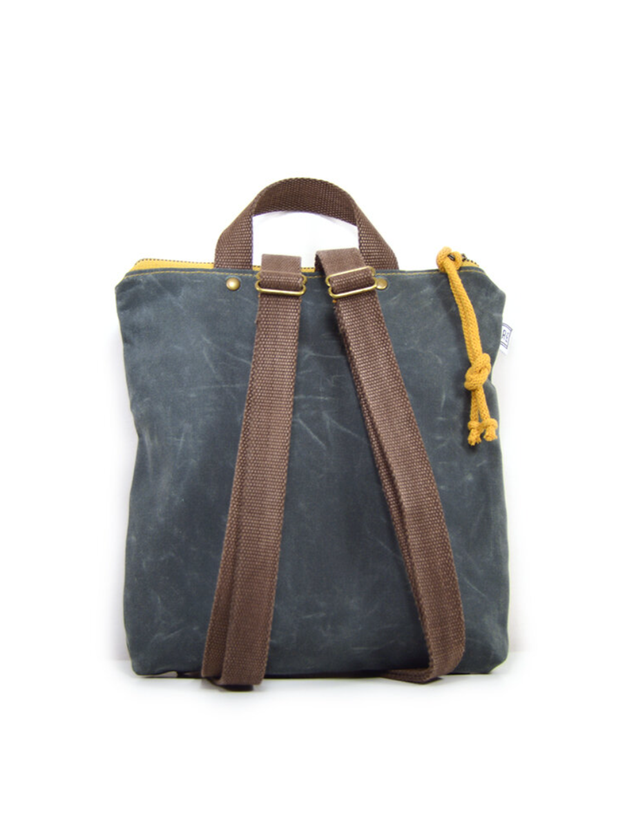 •MINI BACKPACK - SOLID• waxed canvas bag