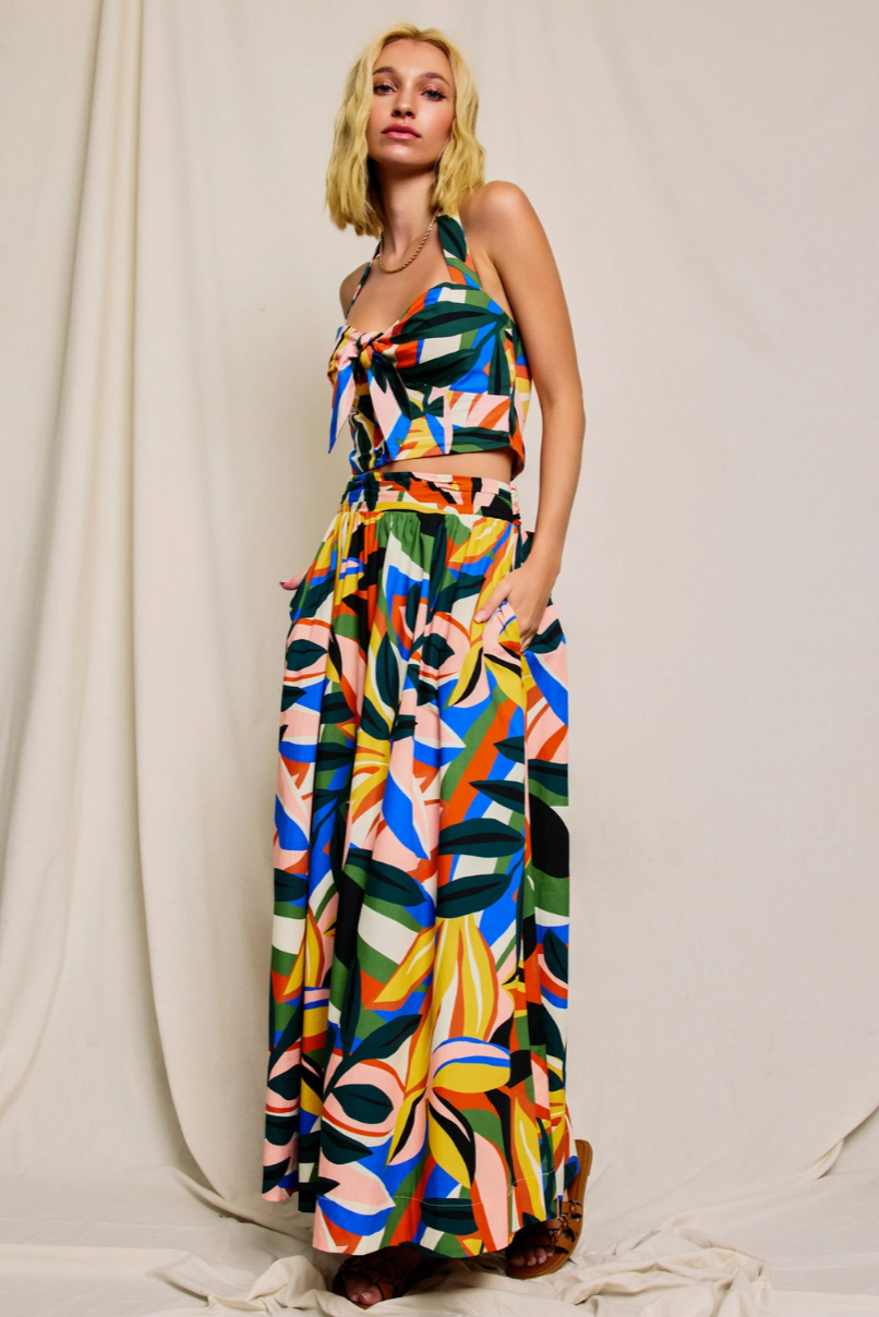 •BONITA• flowy woven midi skirt