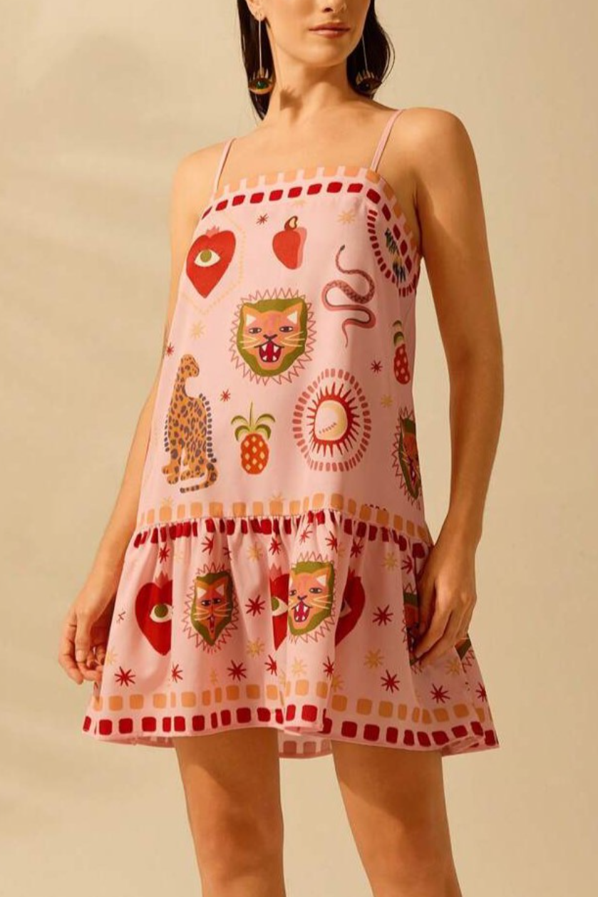 •RAWR <3• woven drop waist mini dress
