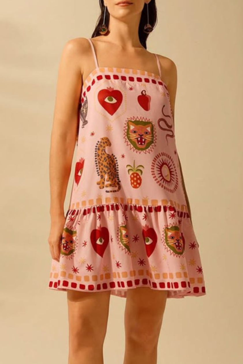 •RAWR <3• woven drop waist mini dress