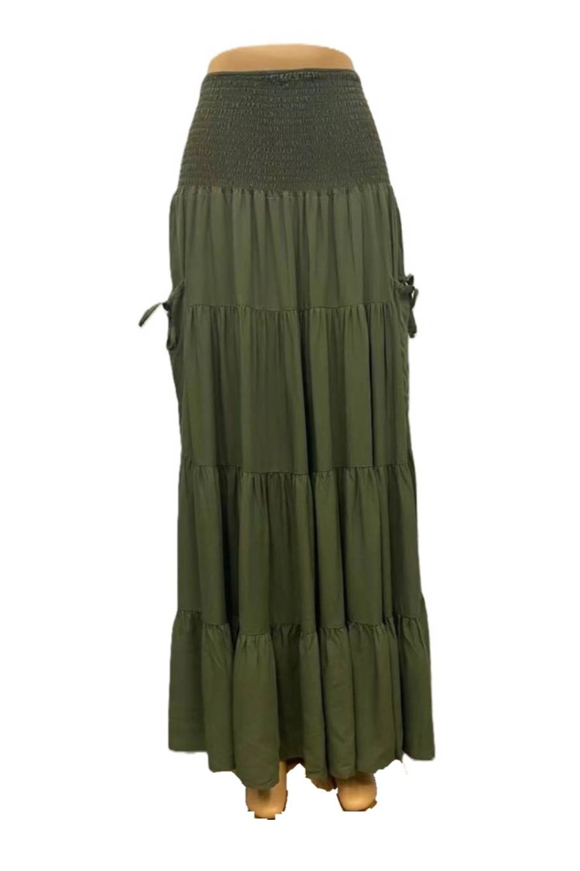 •AUDETTE• tiered maxi skirt