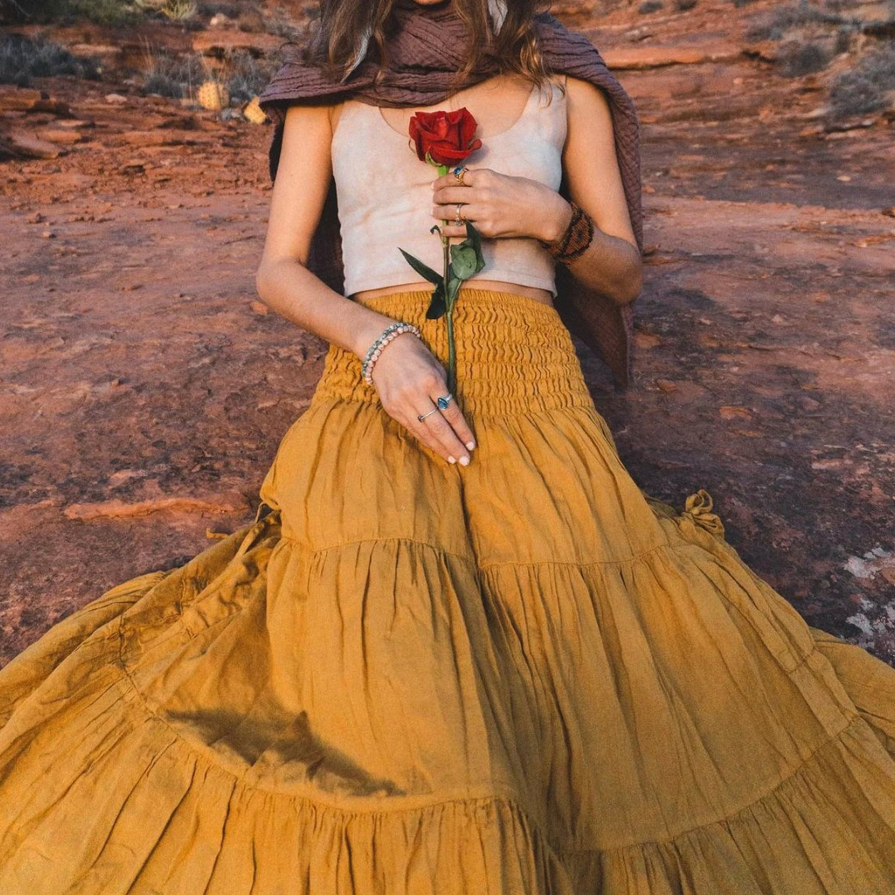 •AUDETTE• tiered maxi skirt