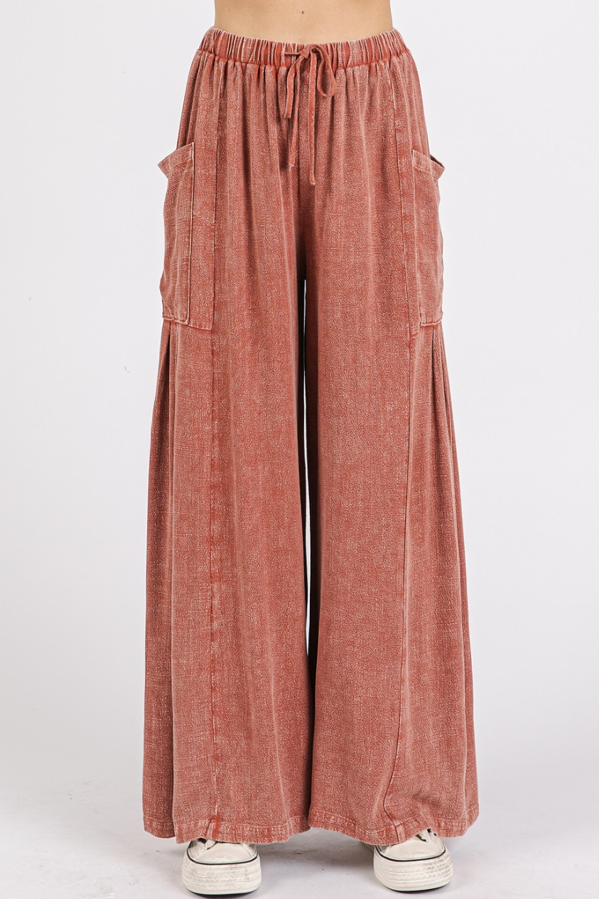 •ZENDAYA• wide leg linen blend pants