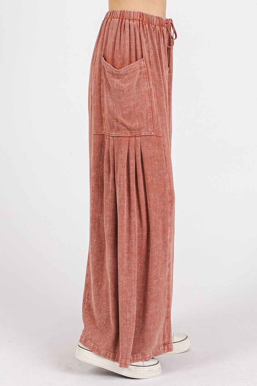 •ZENDAYA• wide leg linen blend pants