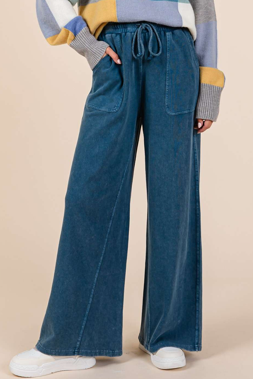•PIPER• wide leg french terry pants