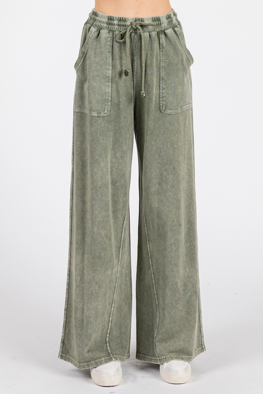 •PIPER• wide leg french terry pants