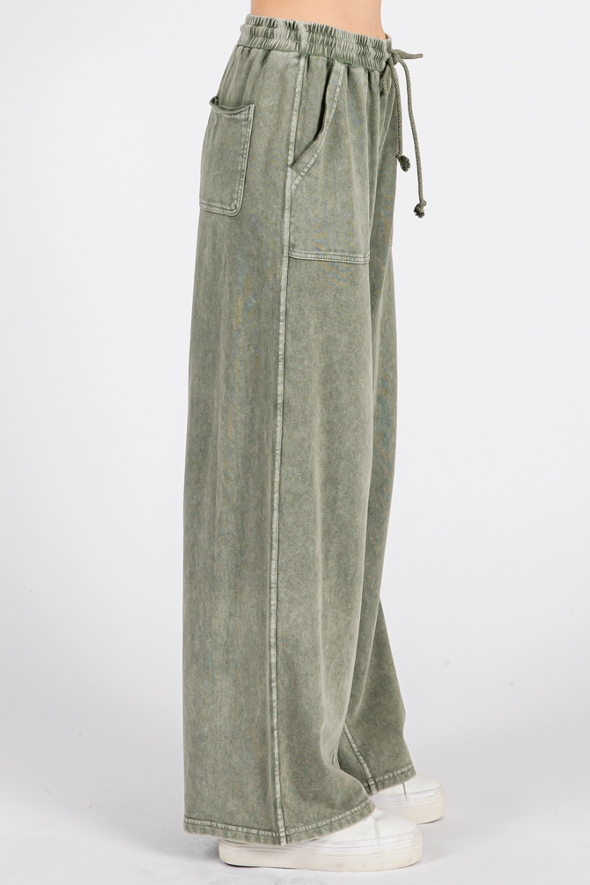 •PIPER• wide leg french terry pants