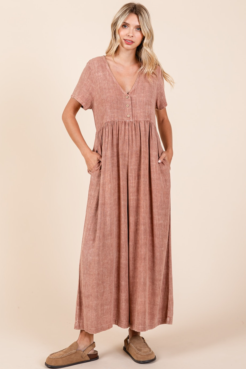 •PARKER• relaxed fit mineral washed cotton jumpsuit