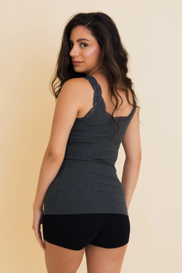 •SABINE• cotton blend lacy tank