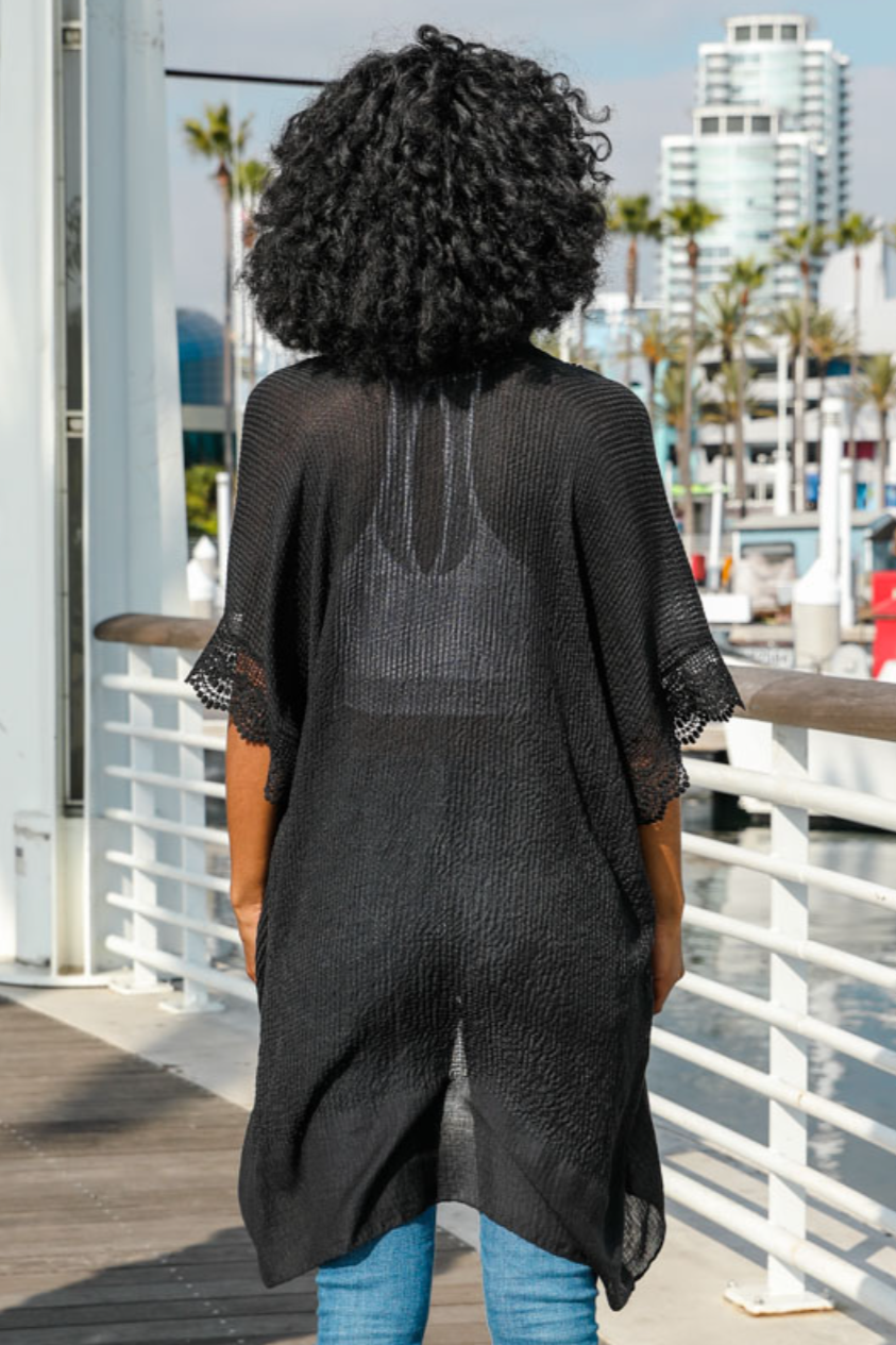 •CLAIRE• lacy crepe cardi