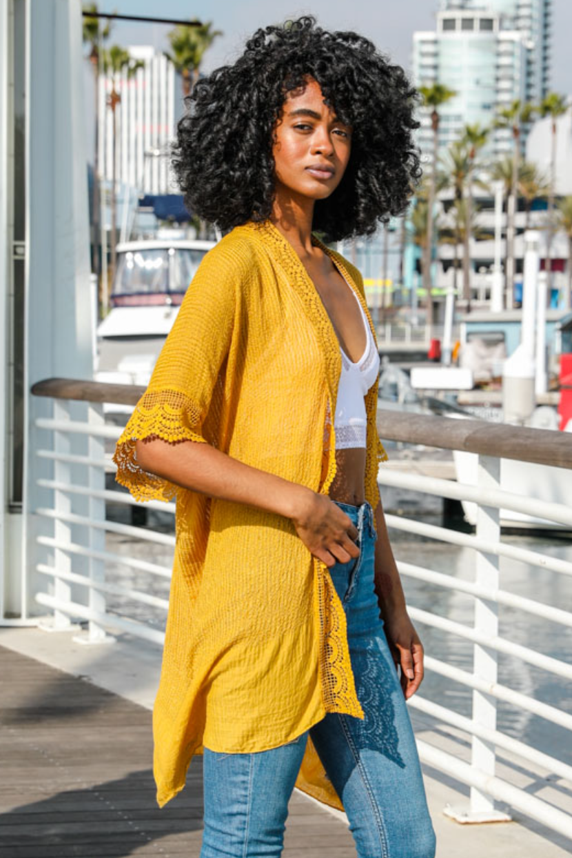 •CLAIRE• lacy crepe cardi