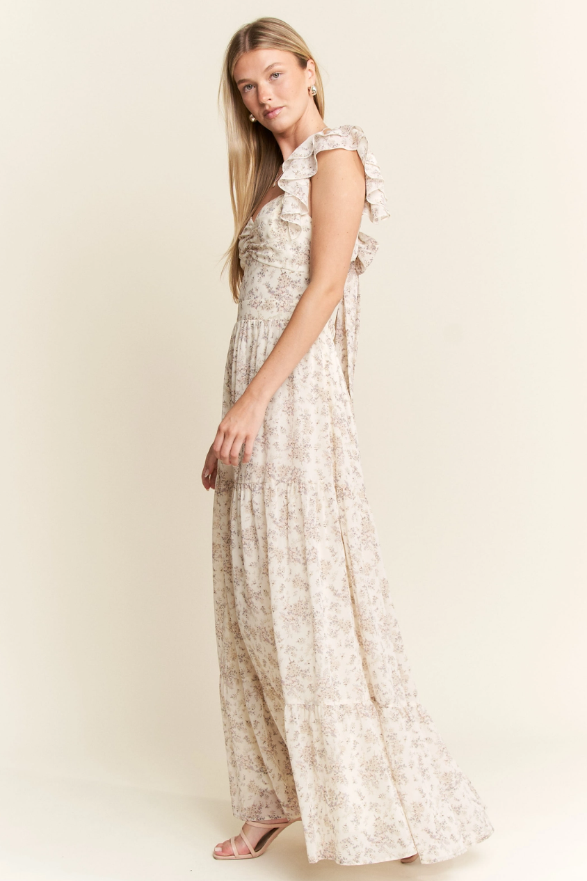•DAPHNE• ruffle sleeve tiered maxi dress (USA)