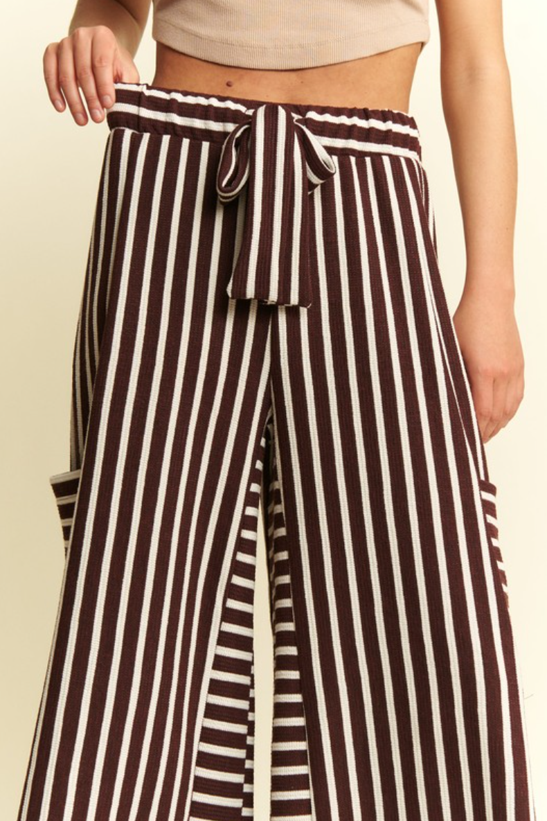 •MANDY• striped wide leg pants