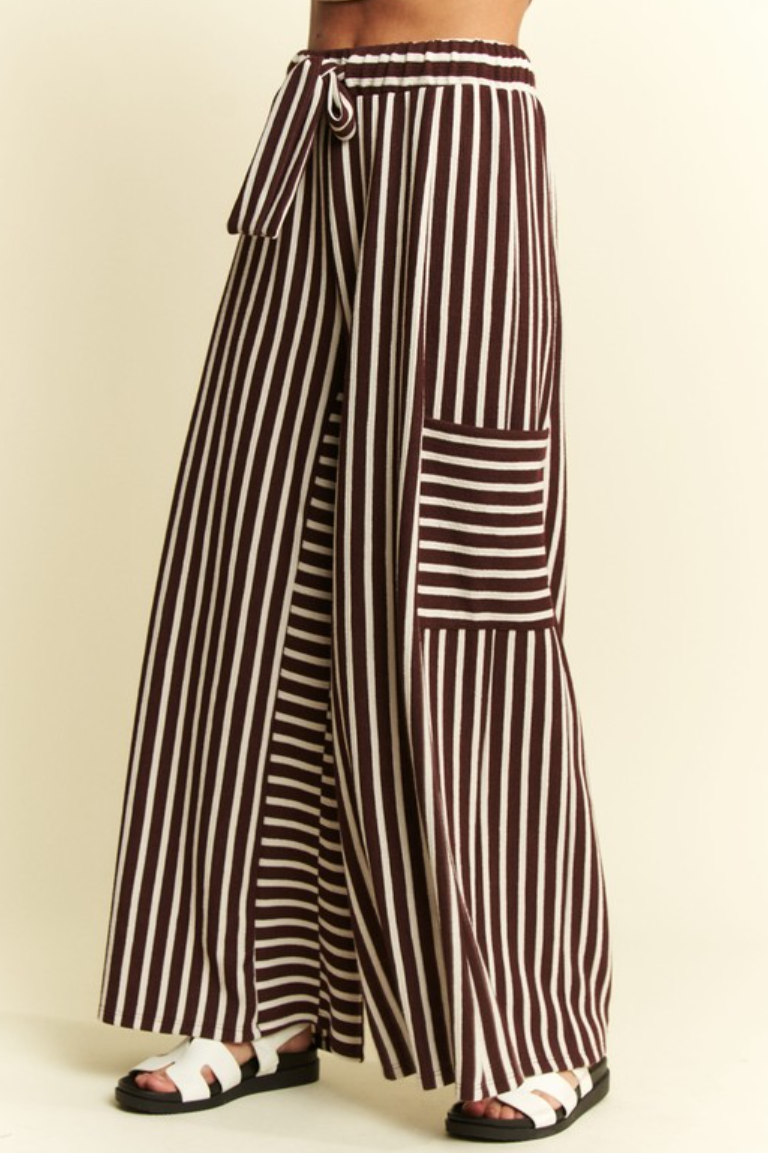 •MANDY• striped wide leg pants