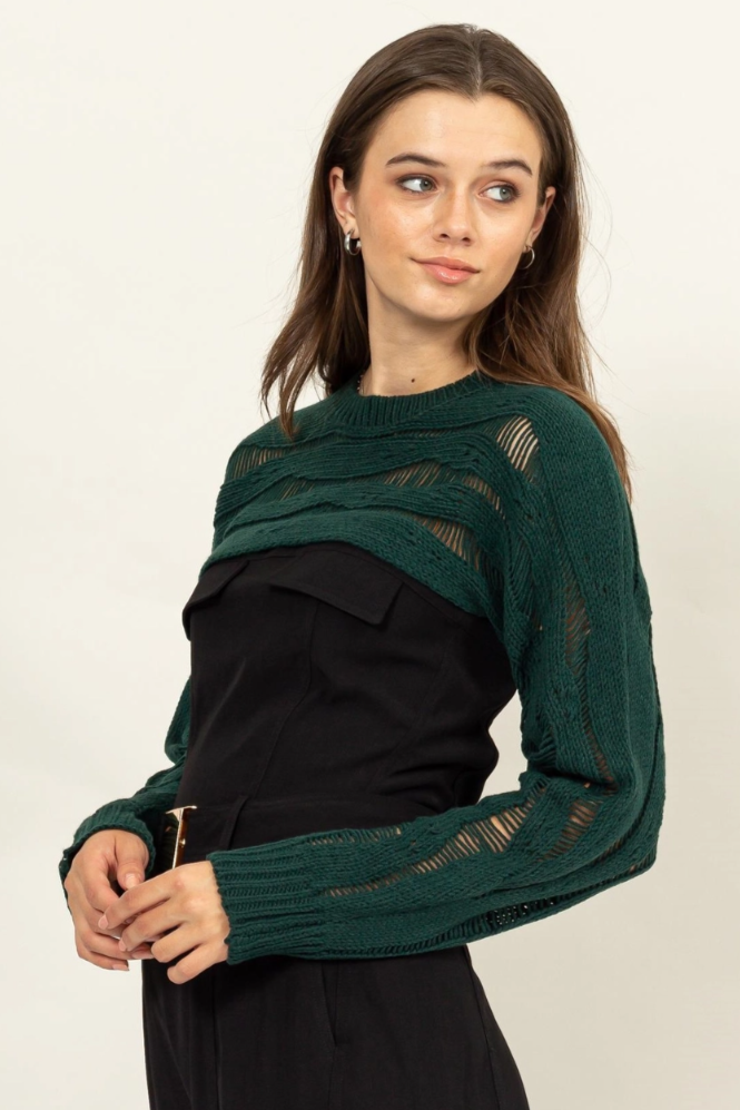 •ANYA• webbed knit shrug sweater
