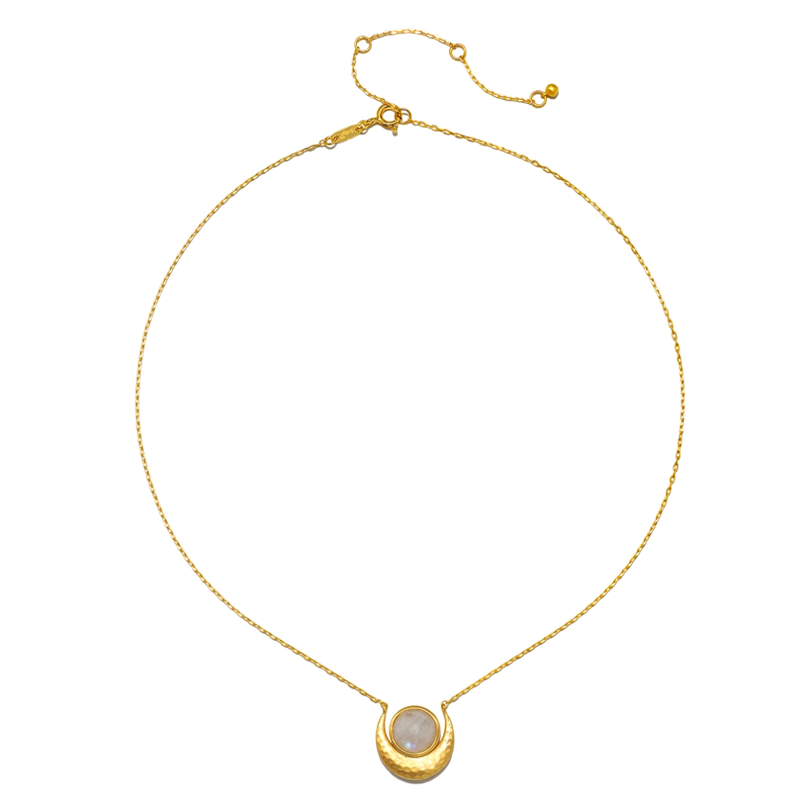 •CRADLED IN LIGHT• rainbow moonstone + gold necklace (16"-19" long)