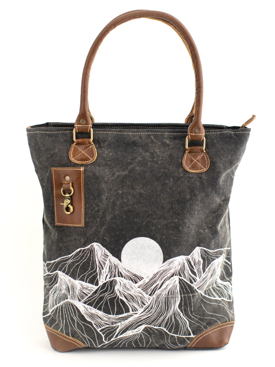 •MOONLIT TOPOGRAPHY• recycled canvas tote