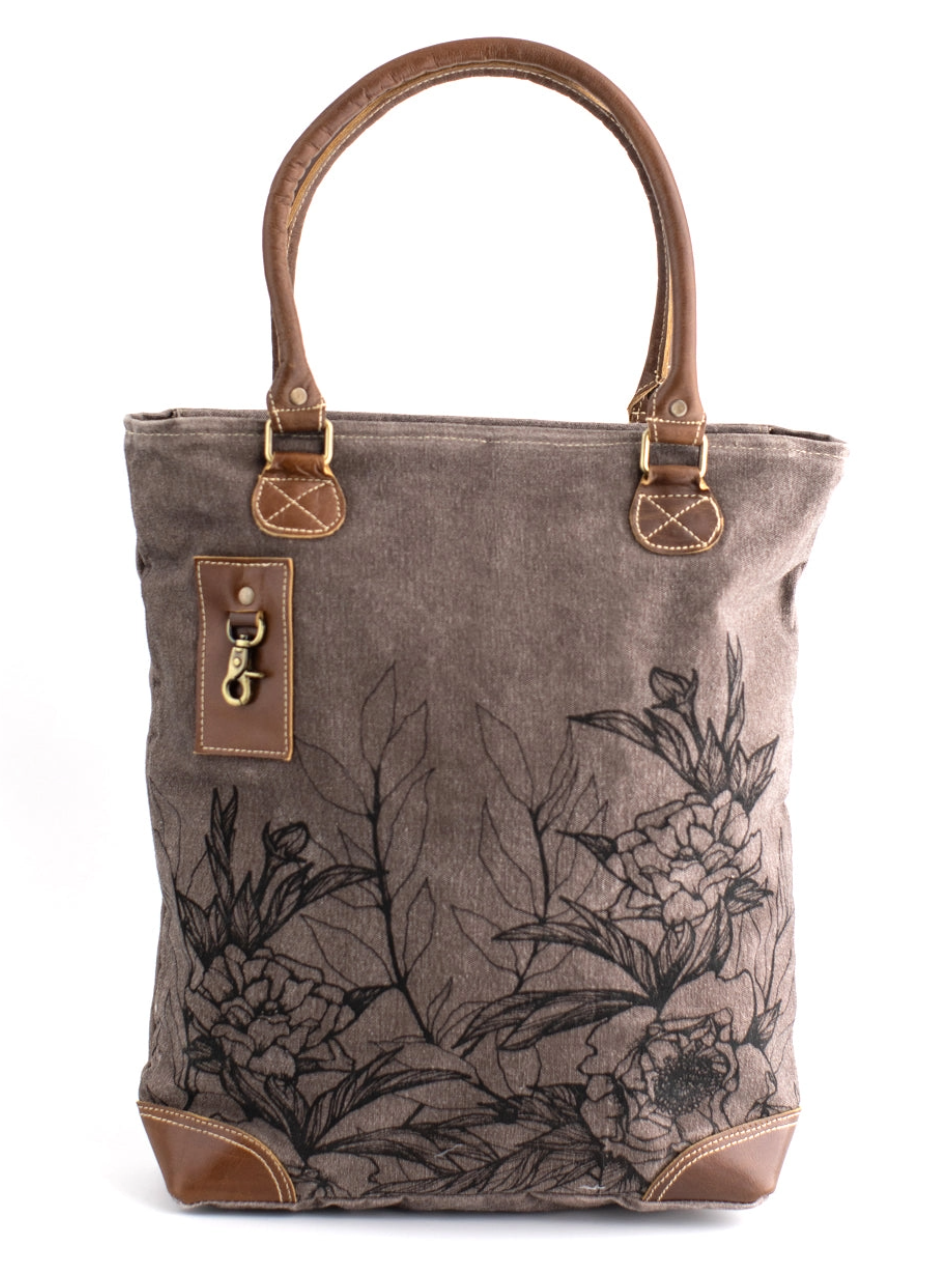 •PEONY BOTANIC• recycled canvas tote