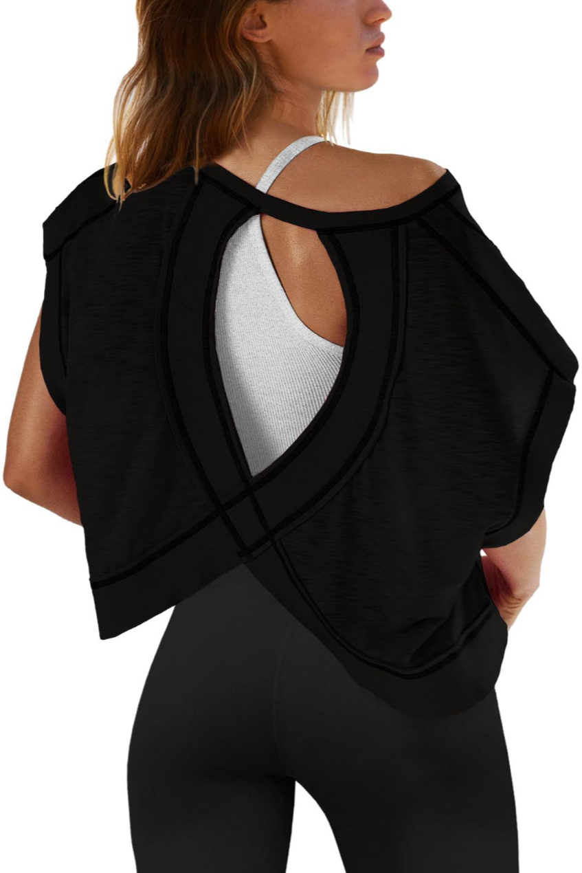 •TONYA• cutout back tee