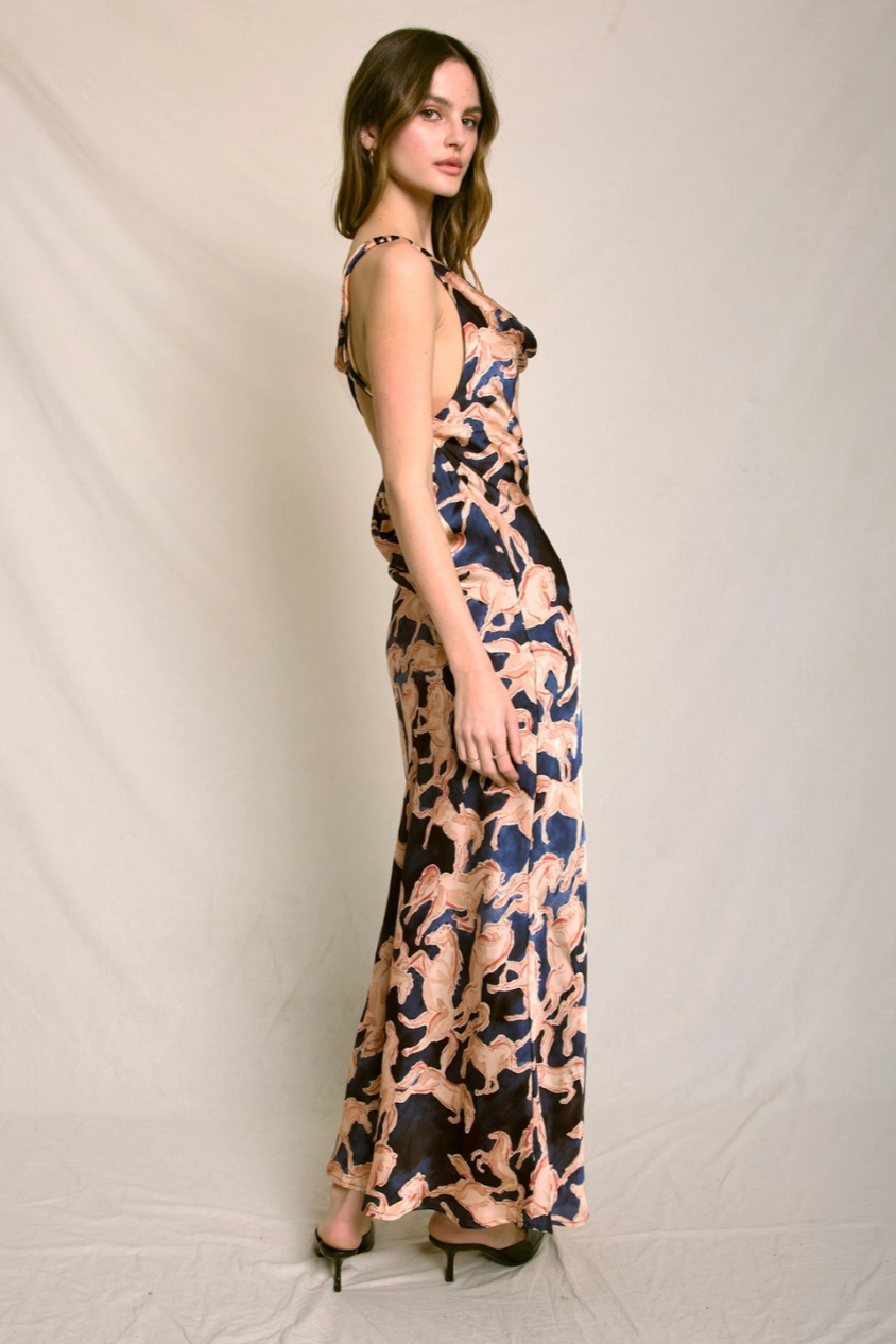 •TANTOO• strappy satin maxi dress