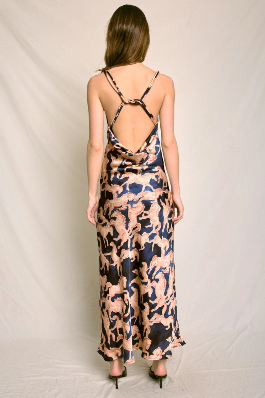 •TANTOO• strappy satin maxi dress