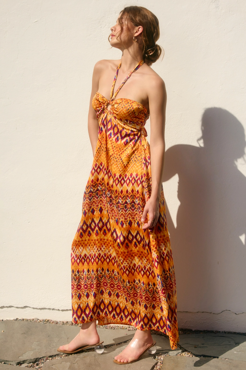 •ZAHRA• satin halter maxi dress