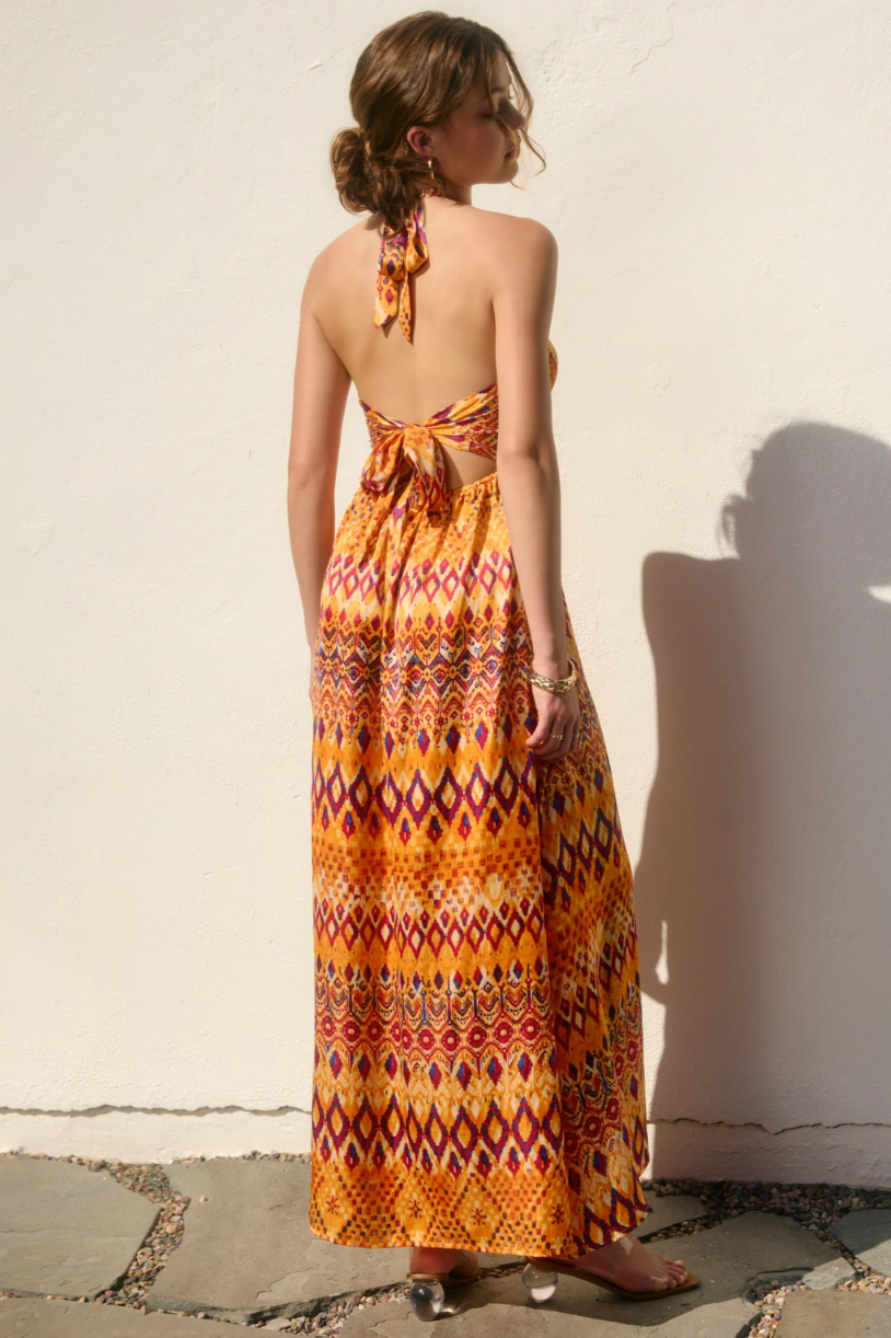 •ZAHRA• satin halter maxi dress