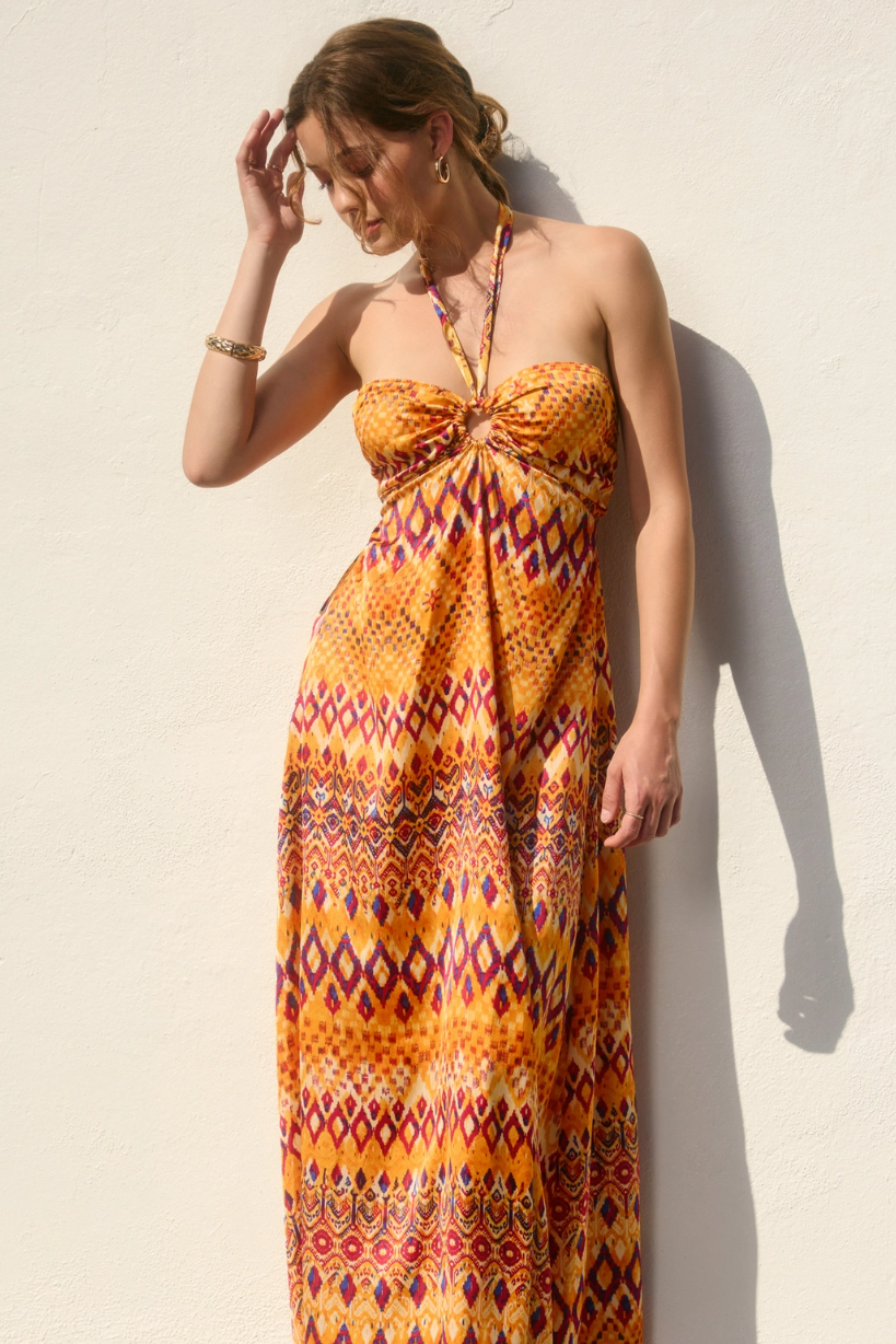 •ZAHRA• satin halter maxi dress