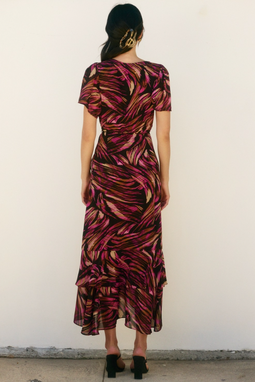 •LORNA• wrap style midi dress