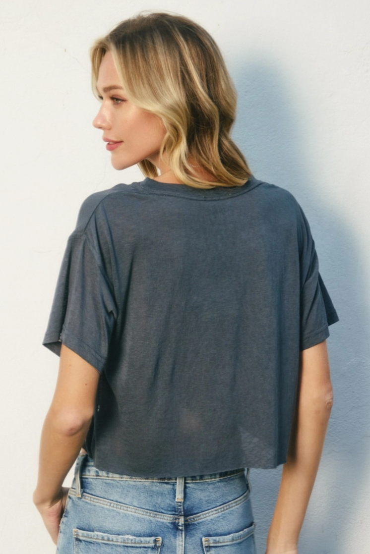 •HANNAH• breezy cotton blend tee