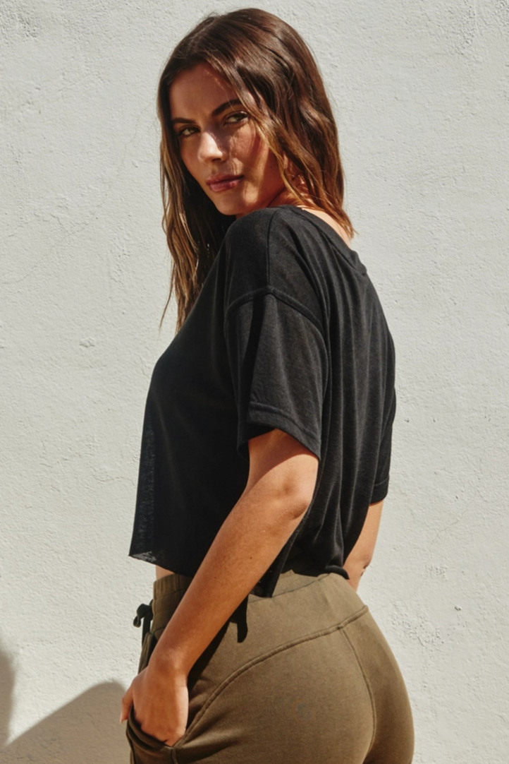 •HANNAH• breezy cotton blend tee