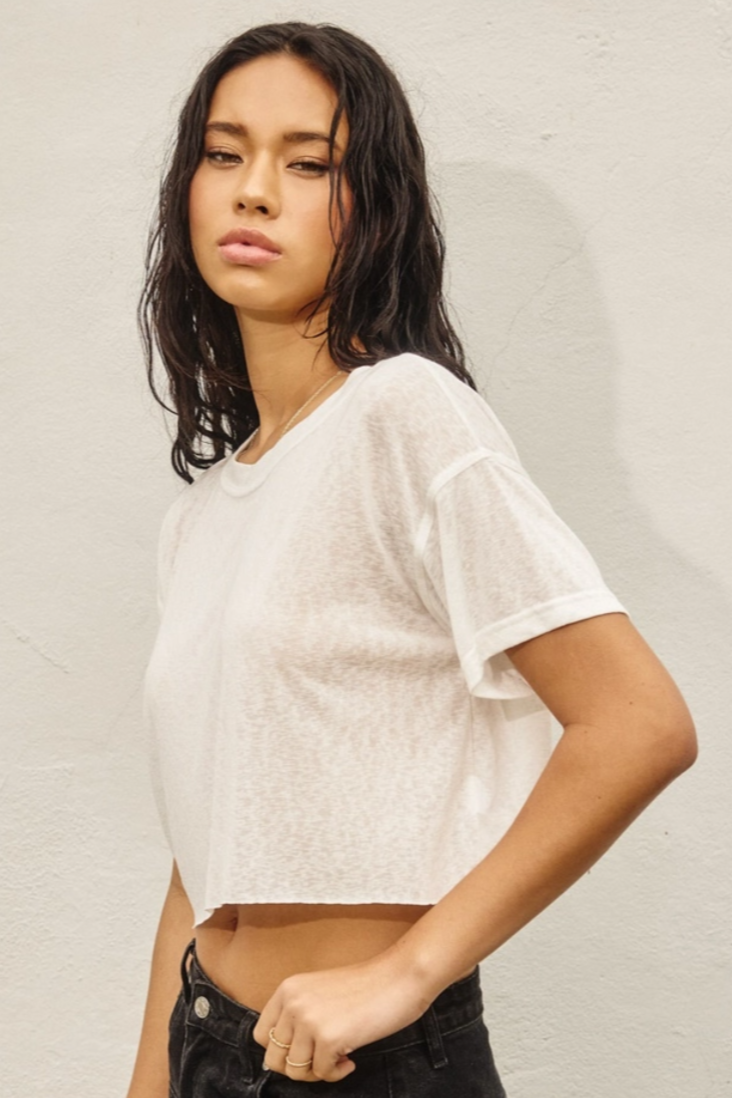 •HANNAH• breezy cotton blend tee