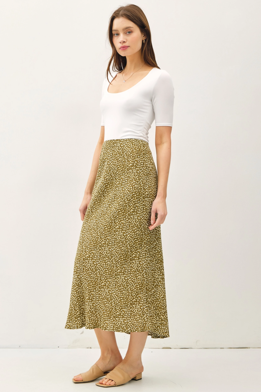 •IRIS• floral print midi skirt