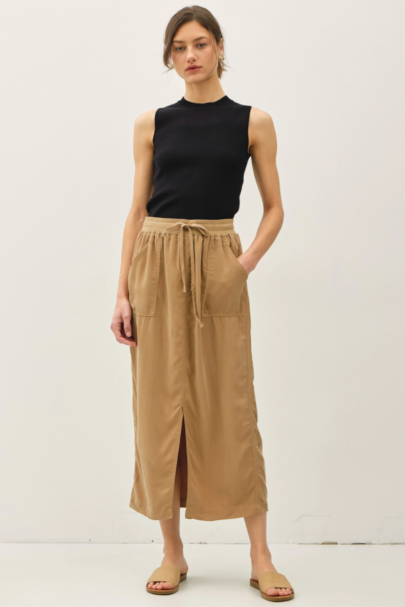 •SPENCER• tencel a-line midi skirt