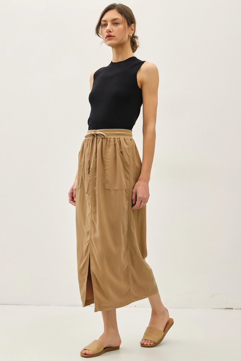 •SPENCER• tencel a-line midi skirt