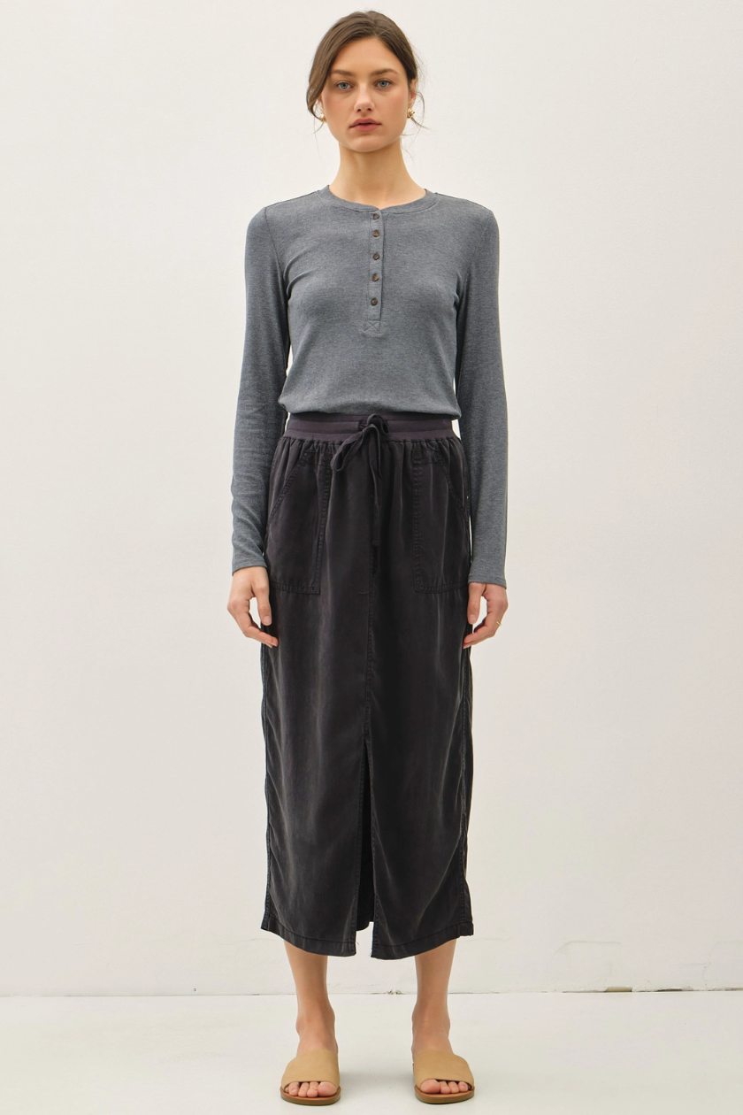 •SPENCER• tencel a-line midi skirt