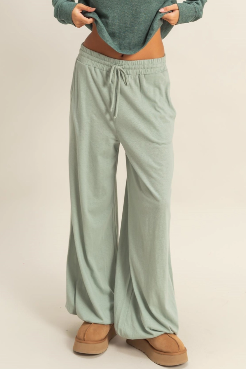 •NOAH• drawstring wide leg pants