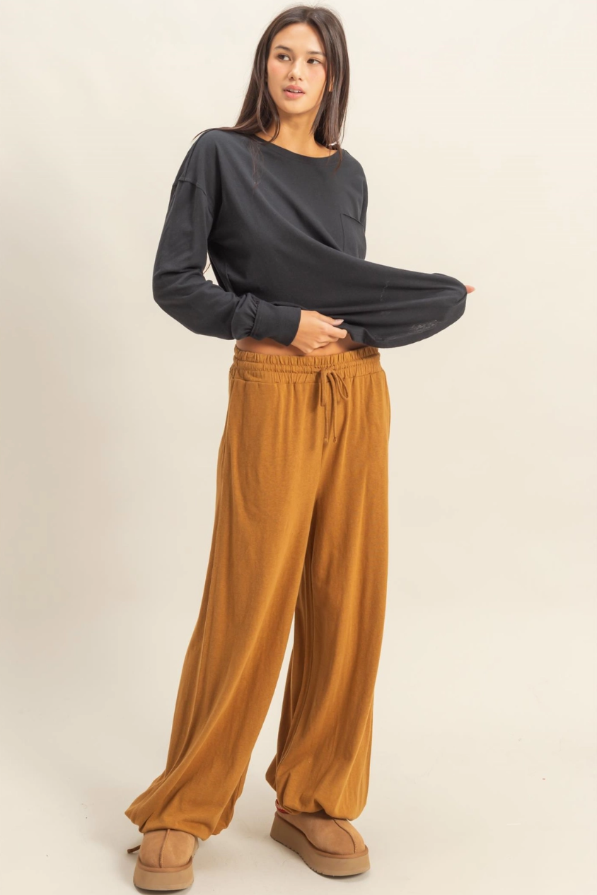 •NOAH• drawstring wide leg pants