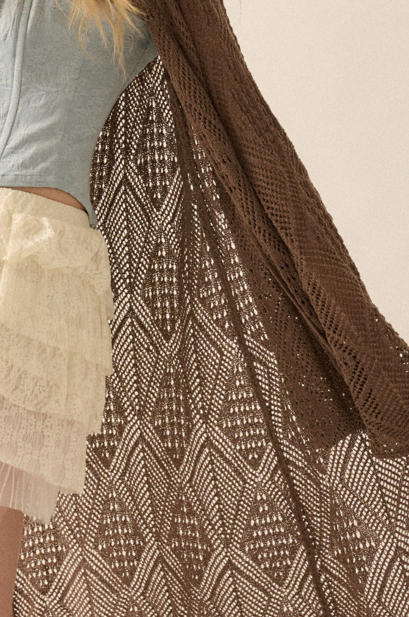 •MONTANA• pointelle crochet knit duster