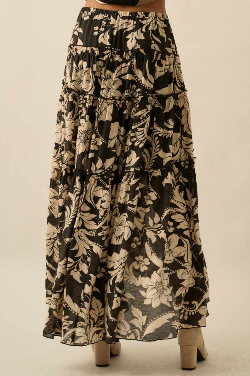 •ANALISE• tiered high-low midaxi skirt