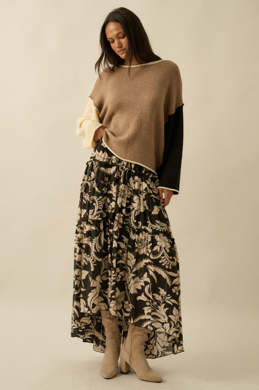 •ANALISE• tiered high-low midaxi skirt