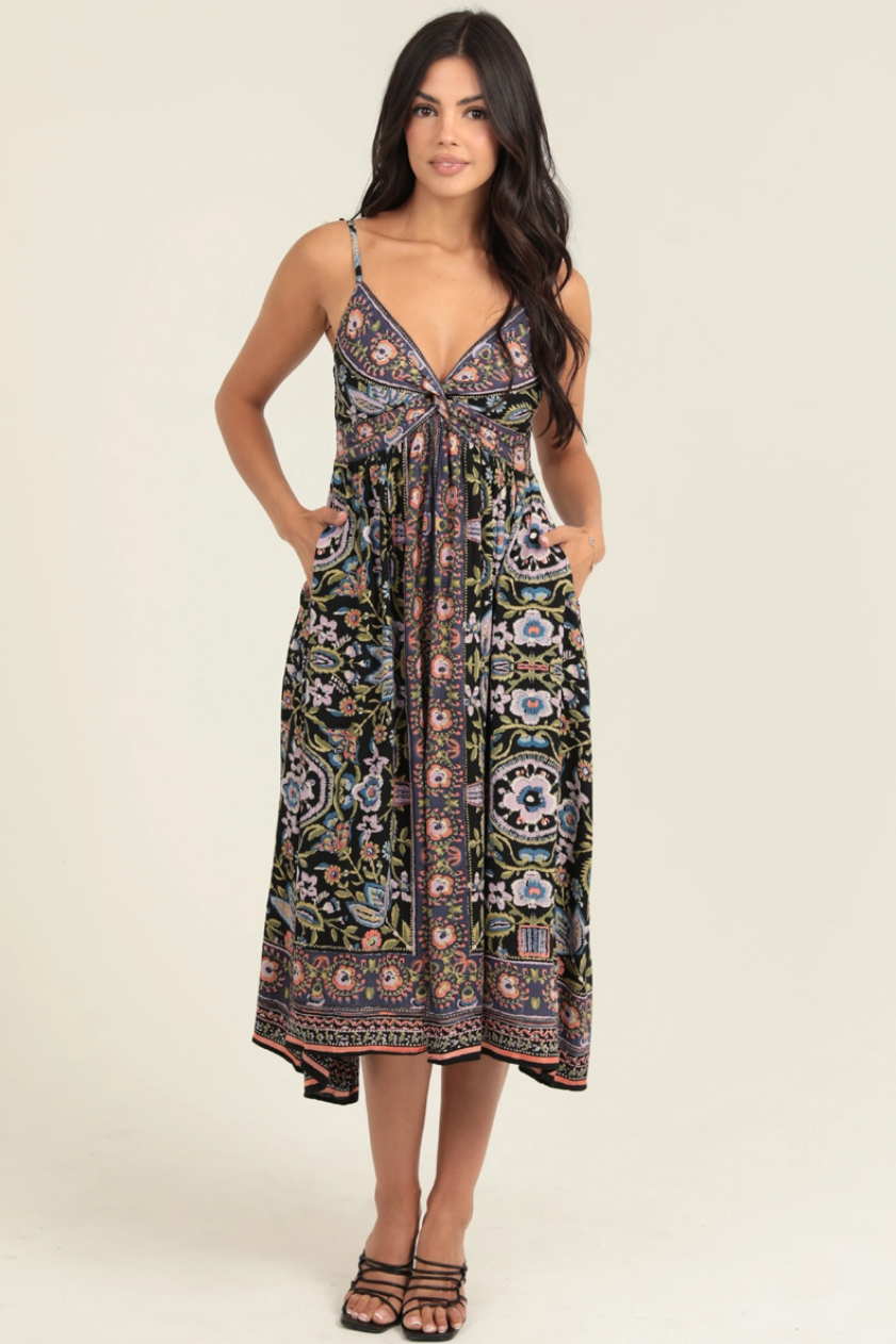 •DHARMA• twist front midi dress