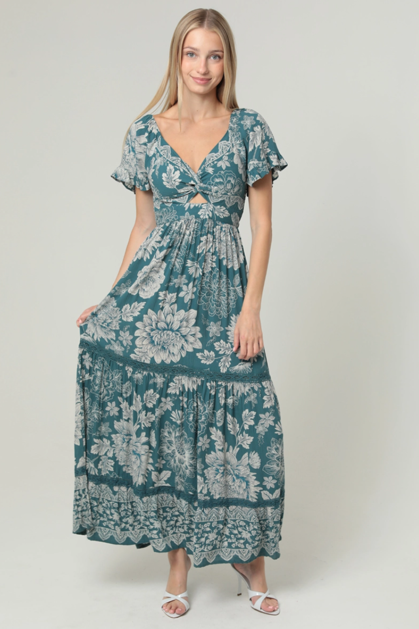 •DAHLIA• twist front maxi dress
