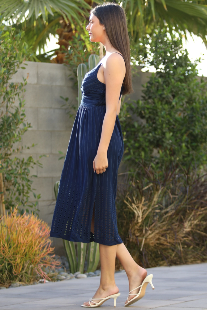 •HATTERAS• eyelet embroidered midi dress