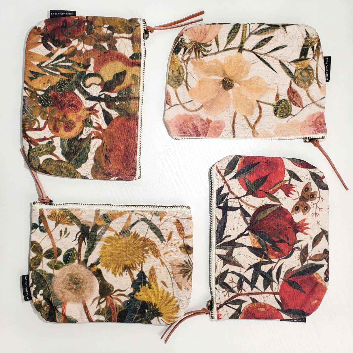 •SOFT PETALS• gusseted canvas pouch