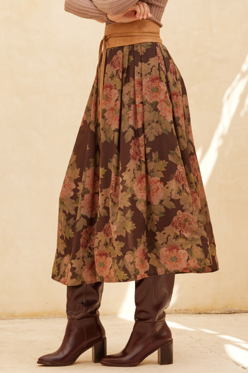 •EKOVA• pleated midaxi skirt