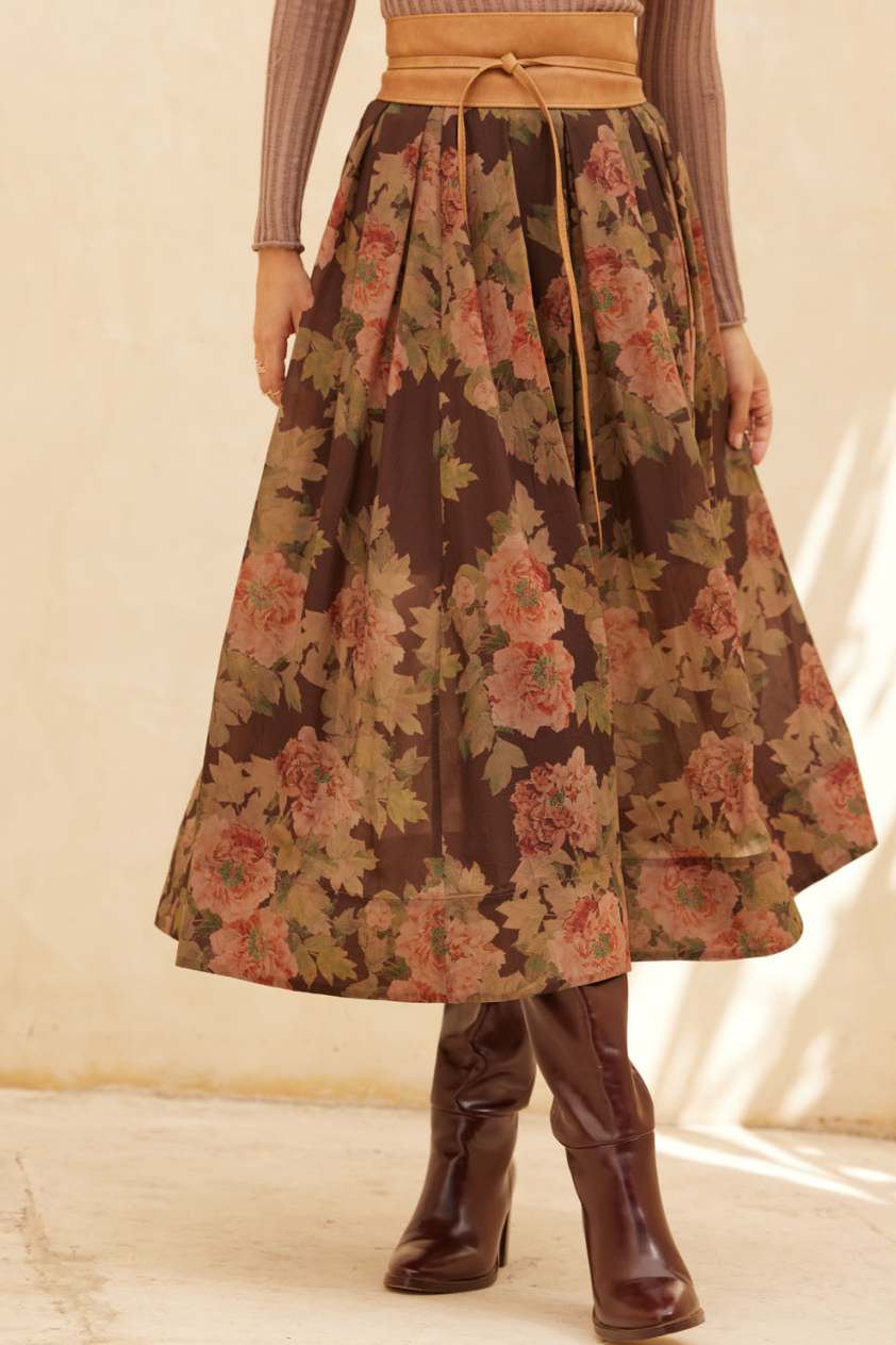 •EKOVA• pleated midaxi skirt