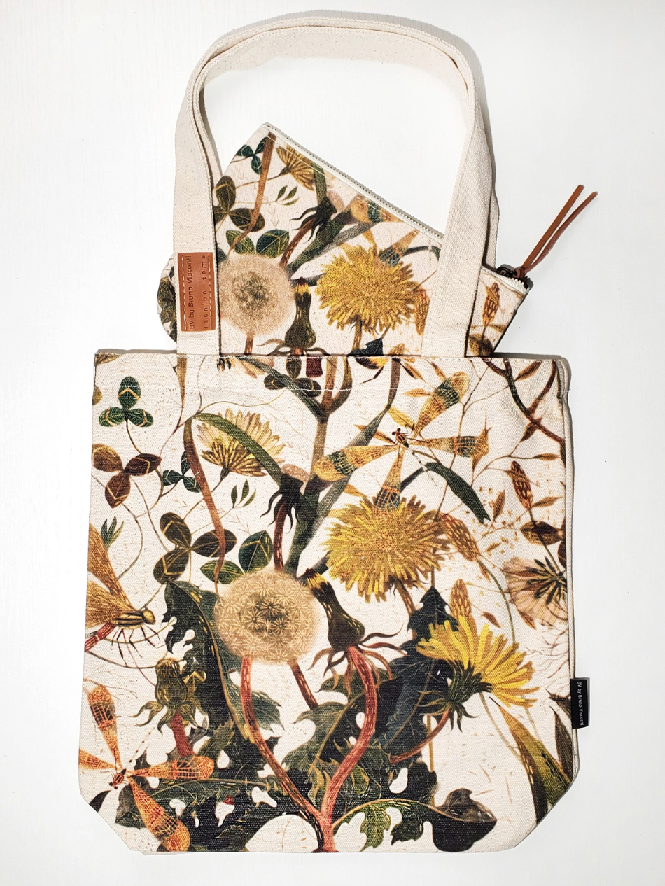 •DANDELION• gusseted canvas pouch