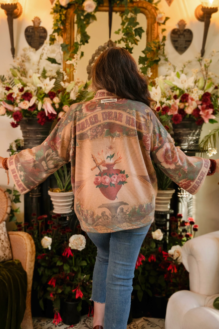 •COURAGE, DEAR HEART• fleece lined cottage cardigan